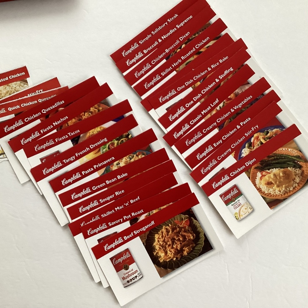Vintage Campbell’s’s Souper Recipe Tin Box Cards Labels - Picture 2 of 11